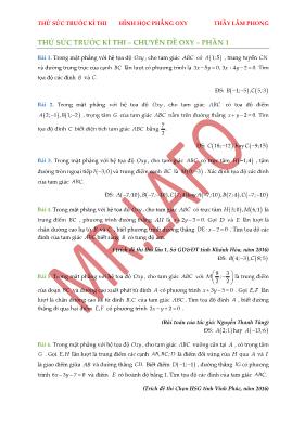 Thử sức trước kì thi  Chuyên đề Oxy